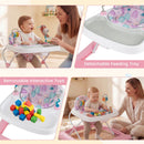 Foldable Baby Walker with Removable Seat and Adjustable Height for 6-12 Months