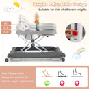 Foldable Baby Walker with Removable Seat and Adjustable Height for 6-12 Months