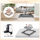 Foldable Baby Walker with Removable Seat and Adjustable Height for 6-12 Months