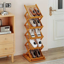 Foldable Bamboo Magazine Rack with 5 Tiers and 2 Positions by DirectDeals