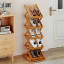 Foldable Bamboo Magazine Rack with 5 Tiers and 2 Positions by LJGDeals