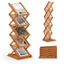 Foldable Bamboo Magazine Rack with 5 Tiers and 2 Positions by LJGDeals