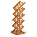 Foldable Bamboo Magazine Rack with 5 Tiers and 2 Positions by LJGDeals