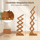 Foldable Bamboo Magazine Rack with 5 Tiers and 2 Positions by LJGDeals