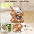 Foldable Bamboo Magazine Rack with 5 Tiers and 2 Positions by DirectDeals