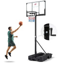 Foldable Basketball Hoop 7.54-10 ft Stepless Adjustable with PC Backboard by LJGDeals