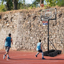 Foldable Basketball Hoop 7.54-10 ft Stepless Adjustable with PC Backboard by LJGDeals