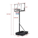 Foldable Basketball Hoop 7.54-10 ft Stepless Adjustable with PC Backboard by DirectDeals