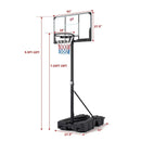 Foldable Basketball Hoop 7.54-10 ft Stepless Adjustable with PC Backboard by LJGDeals
