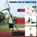 Foldable Basketball Hoop 7.54-10 ft Stepless Adjustable with PC Backboard by LJGDeals