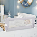 Foldable Bed Rail with Swing Down Design - Light Gray by LJGDeals