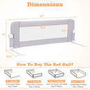Foldable Bed Rail with Swing Down Design - Light Gray by LJGDeals