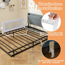 Foldable Bed Rail with Swing Down Design - Light Gray by DirectDeals