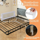 Foldable Bed Rail with Swing Down Design - Light Gray by LJGDeals