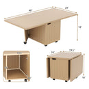 Foldable Coffee Table with Storage Cabinet Extendable Center Table