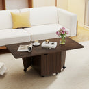 Foldable Coffee Table with Storage Cabinet Extendable Center Table by LJGDeals