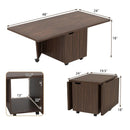 Foldable Coffee Table with Storage Cabinet Extendable Center Table by LJGDeals