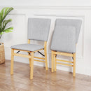 Foldable Dining Chair Set of 2 Armless Kitchen Chair with Padded Seat and Tilt Backrest by LJGDeals