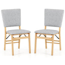 Foldable Dining Chair Set of 2 Armless Kitchen Chair with Padded Seat and Tilt Backrest by LJGDeals