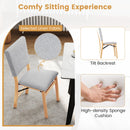 Foldable Dining Chair Set of 2 Armless Kitchen Chair with Padded Seat and Tilt Backrest