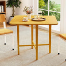 Foldable Dining Table for 2-4 People with Rubber Wood Legs for Small Space by LJGDeals