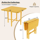 Foldable Dining Table for 2-4 People with Rubber Wood Legs for Small Space by LJGDeals