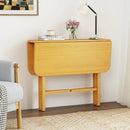 Foldable Dining Table for 2-4 People with Rubber Wood Legs for Small Space by LJGDeals