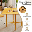 Foldable Dining Table for 2-4 People with Rubber Wood Legs for Small Space by LJGDeals
