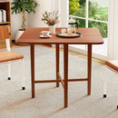 Foldable Dining Table for 2-4 People with Rubber Wood Legs for Small Space by LJGDeals
