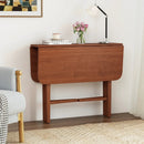 Foldable Dining Table for 2-4 People with Rubber Wood Legs for Small Space by LJGDeals