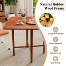 Foldable Dining Table for 2-4 People with Rubber Wood Legs for Small Space by LJGDeals