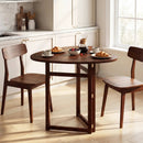 Foldable Dining Table 31.5" Triangular Small Kitchen Table for 2-Walnut by LJGDeals