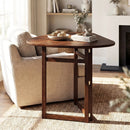 Foldable Dining Table 31.5" Triangular Small Kitchen Table for 2-Walnut by LJGDeals