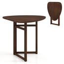 Foldable Dining Table 31.5" Triangular Small Kitchen Table for 2-Walnut by LJGDeals