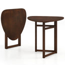 Foldable Dining Table 31.5" Triangular Small Kitchen Table for 2-Walnut by LJGDeals
