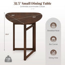 Foldable Dining Table 31.5" Triangular Small Kitchen Table for 2-Walnut by LJGDeals