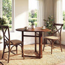 Foldable Dining Table 31.5" Triangular Small Kitchen Table for 2-Walnut by LJGDeals