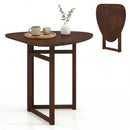 Foldable Dining Table 31.5" Triangular Small Kitchen Table for 2-Walnut by LJGDeals