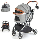 Foldable Dog Cat Stroller with Removable Waterproof Cover-Dark Gray by LJGDeals