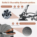 Foldable Dog Cat Stroller with Removable Waterproof Cover-Dark Gray by LJGDeals