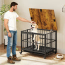 Foldable Dog Crate Furniture with Removable Tray and Lockable Door by LJGDeals