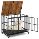 Foldable Dog Crate Furniture with Removable Tray and Lockable Door by LJGDeals