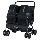 Foldable Double Pet Stroller with Adjustable Sunshade and Storage Basket by LJGDeals