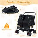 Foldable Double Pet Stroller with Adjustable Sunshade and Storage Basket by LJGDeals