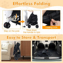 Foldable Double Pet Stroller with Adjustable Sunshade and Storage Basket by LJGDeals