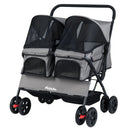 Foldable Double Pet Stroller with Adjustable Sunshade and Storage Basket by LJGDeals
