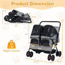 Foldable Double Pet Stroller with Adjustable Sunshade and Storage Basket by LJGDeals