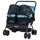 Foldable Double Pet Stroller with Adjustable Sunshade and Storage Basket by LJGDeals