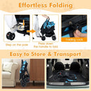Foldable Double Pet Stroller with Adjustable Sunshade and Storage Basket by LJGDeals