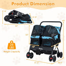 Foldable Double Pet Stroller with Adjustable Sunshade and Storage Basket by LJGDeals